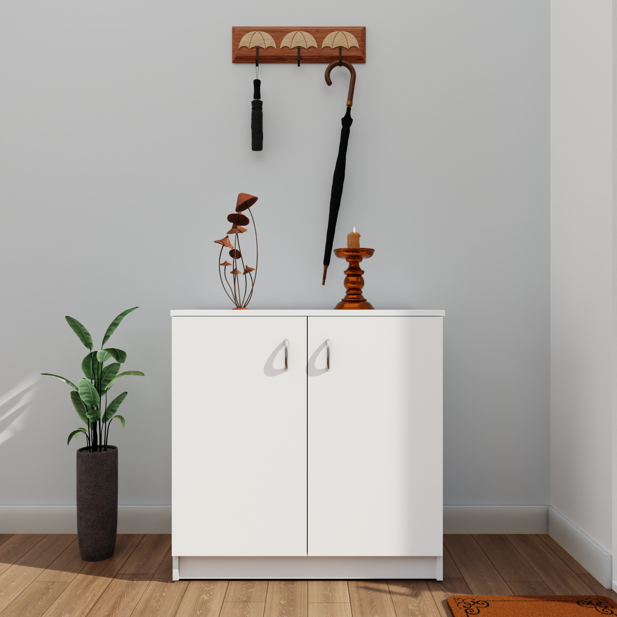 KAYA | Two Door Shoe Rack VIKI FURNITURE White