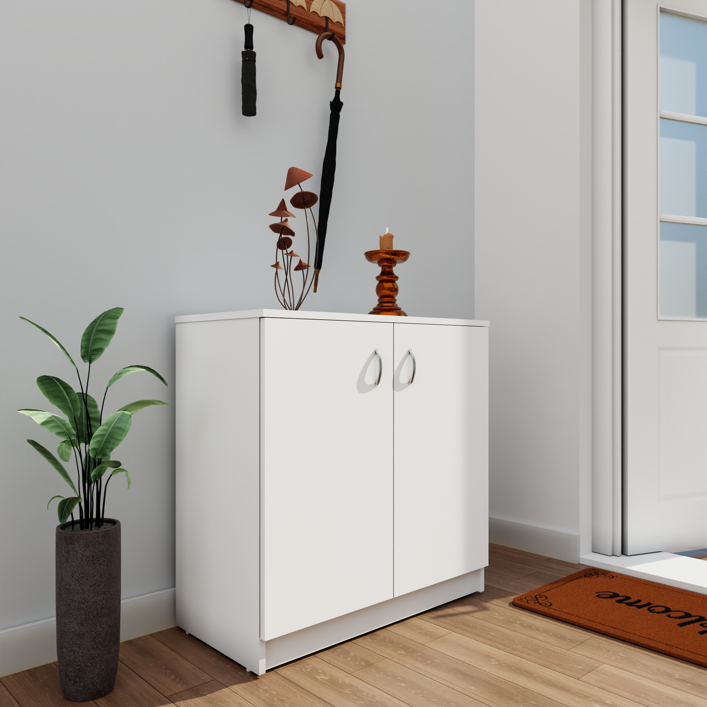 Shoe Rack with Doors and Open shelves, Shoe Storage ,Shoe Cabinet for Hallway, Shoe Storage, Organizer Unit for Entryway