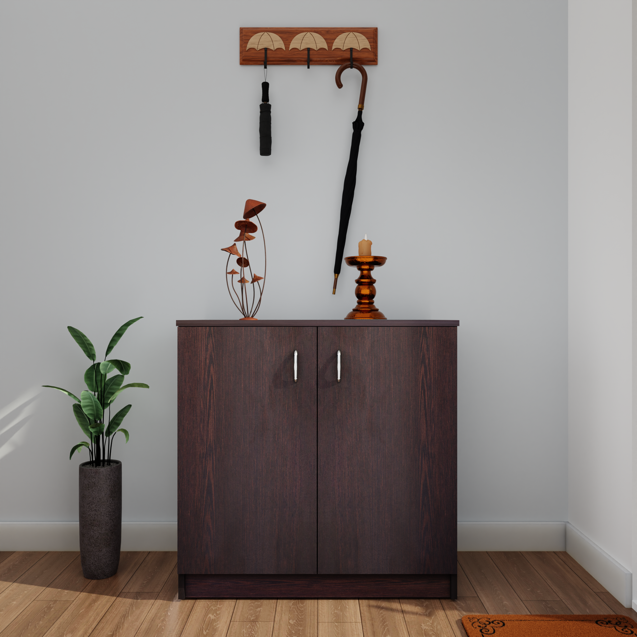 KAYA | Two Door Shoe Rack VIKI FURNITURE Wenge