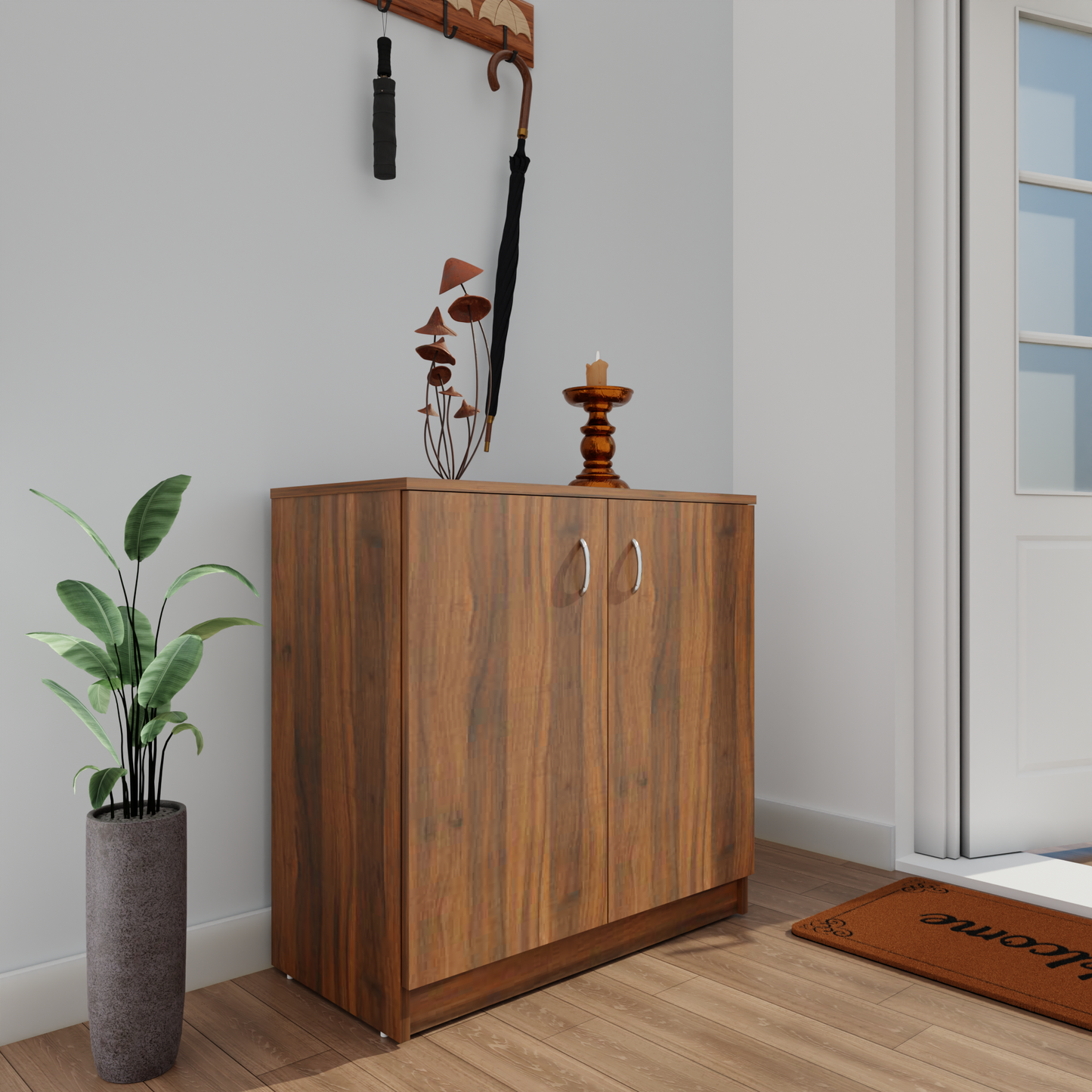 Shoe Rack with Doors and Open shelves, Shoe Storage ,Shoe Cabinet for Hallway, Shoe Storage, Organizer Unit for Entryway