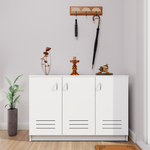 KAYA | Three Louver Door Shoe Rack VIKI FURNITURE White