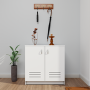 KAYA | Two Louver Door Shoe Rack VIKI FURNITURE White