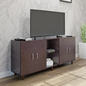 TV Unit | 4 Doors, Open Shelves | Single Color TV & Entertainment Unit VIKI FURNITURE Dark Wenge