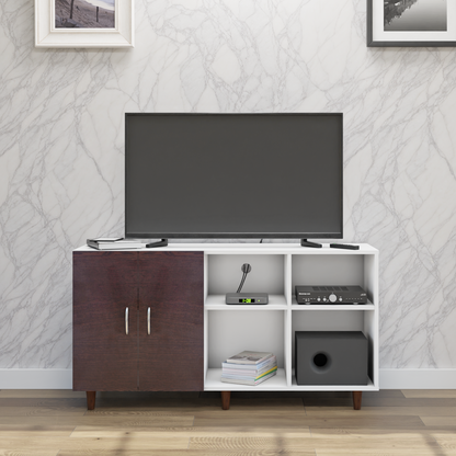 TV Unit | 2 Door, Open Shelves | Dual Color TV & Entertainment Unit VIKI FURNITURE