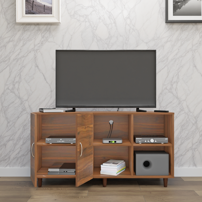 TV Unit | 2 Door, Open Shelves | Single Color TV & Entertainment Unit VIKI FURNITURE