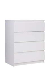PARA | Chest of 4 Drawer | Suede Finish Drawer Units VIKI FURNITURE White