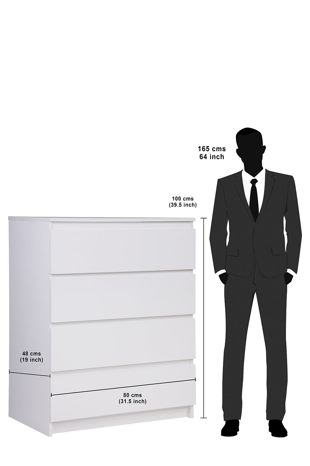 PARA | Chest of 4 Drawer | Suede Finish Drawer Units VIKI FURNITURE