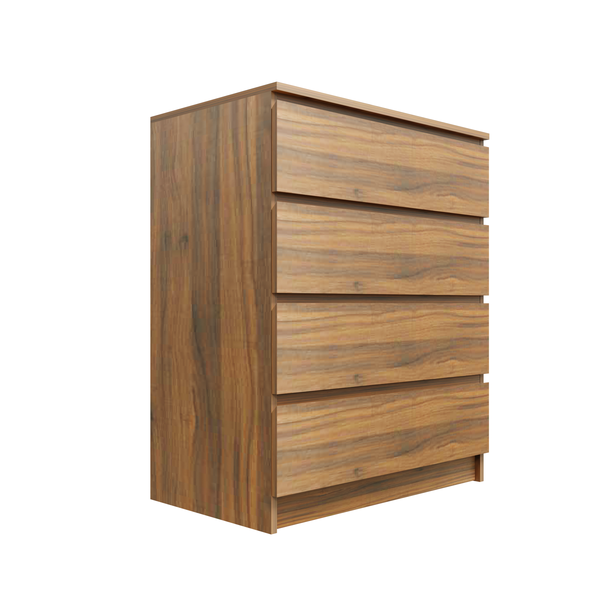 PARA | Chest of 4 Drawer | Suede Finish Drawer Units VIKI FURNITURE Walnut