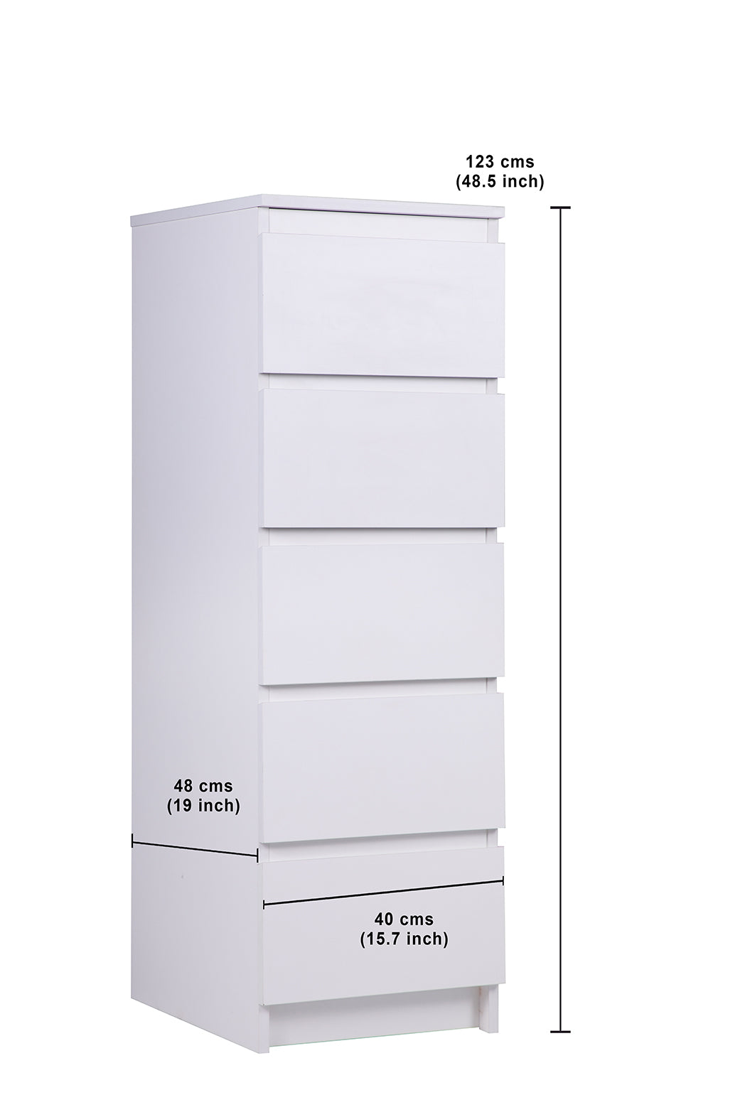 PARA | Chest of 5 Drawer | Suede Finish Drawer Units VIKI FURNITURE