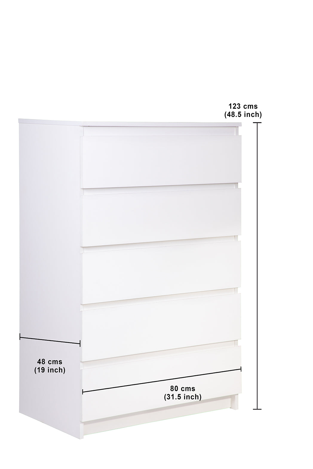 PARA | Chest of 5 Drawer | Suede Finish Drawer Units VIKI FURNITURE