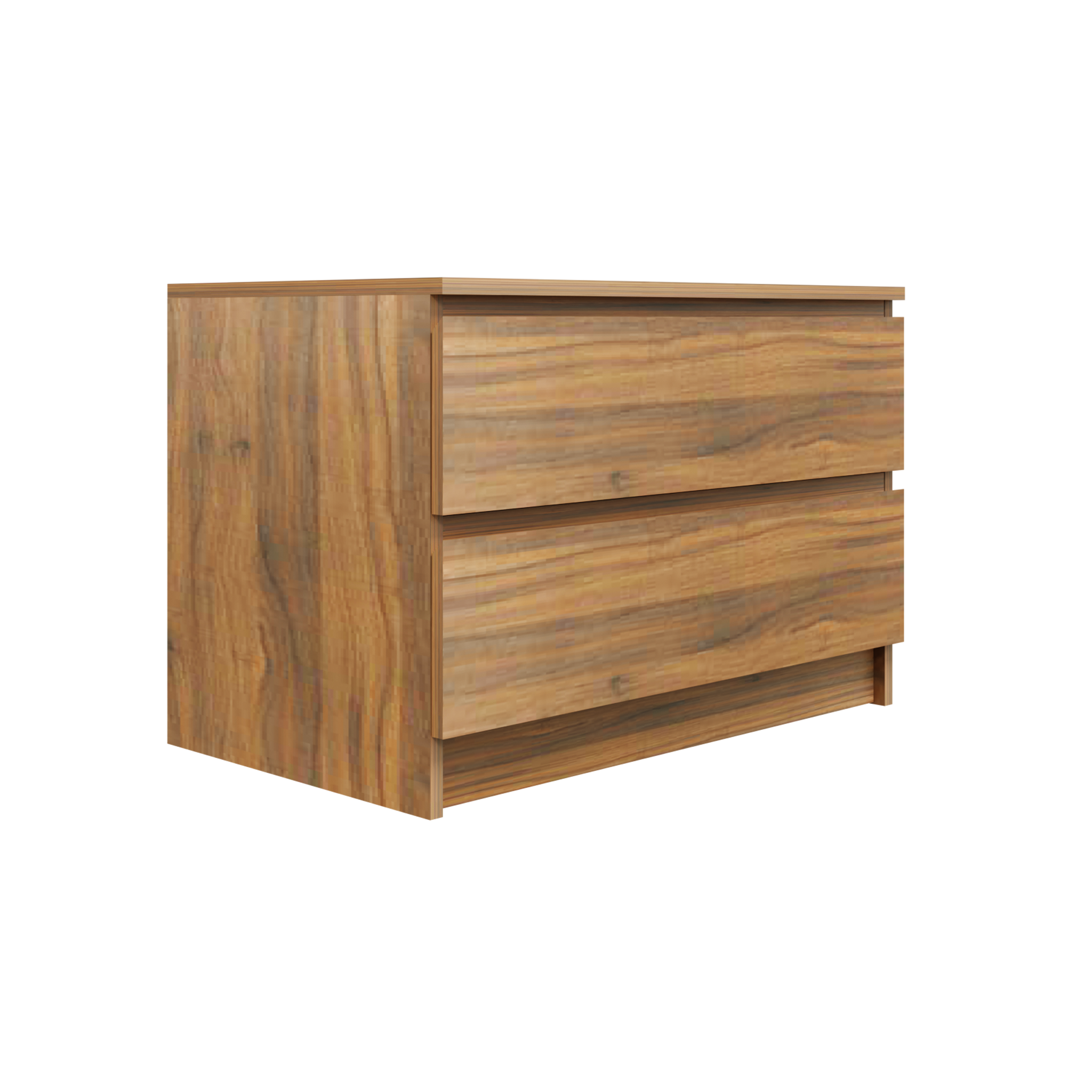 PARA | Chest of 2 Drawer | Suede Finish Drawer Units VIKI FURNITURE Walnut
