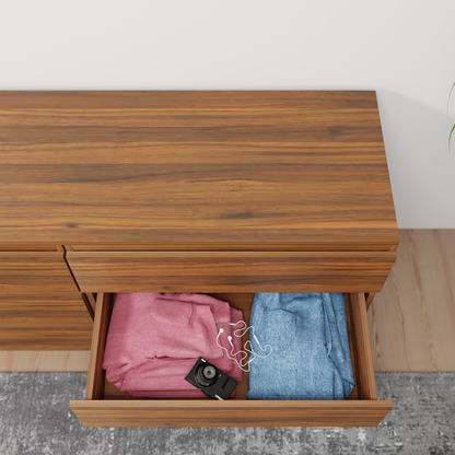 PARA | Chest of 6 Drawer, Frosty white, Dark Wenge and Brussel Walnut | Suede Finish Drawer Units VIKI FURNITURE   