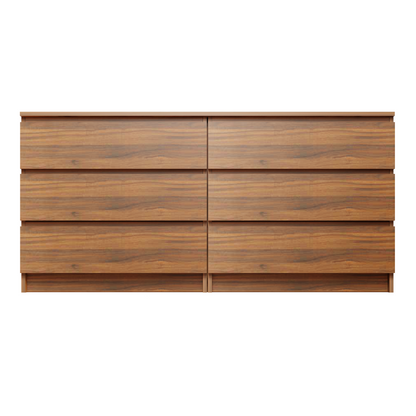 PARA | Chest of 6 Drawer, Frosty white, Dark Wenge and Brussel Walnut | Suede Finish Drawer Units VIKI FURNITURE   