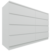 PARA | Chest of 8 Drawer, White, Dark Wenge and Brussel Walnut | Suede Finish Drawer Units VIKI FURNITURE White  