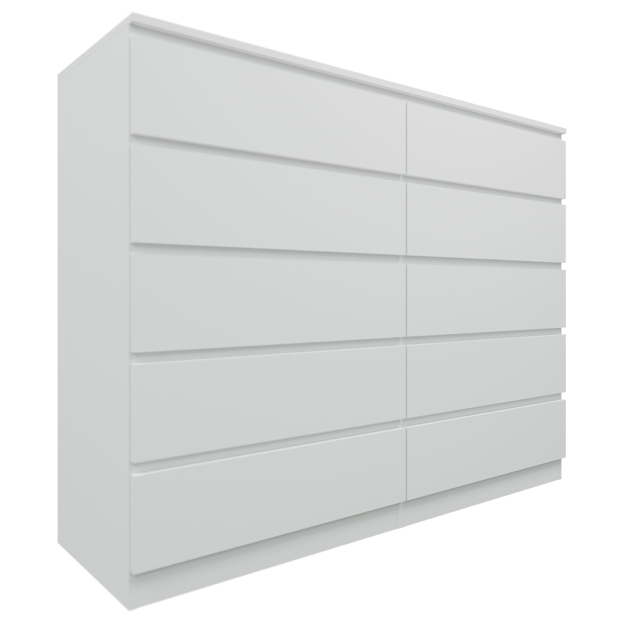 PARA | Chest of 10 Drawer | Suede Finish VIKI FURNITURE White