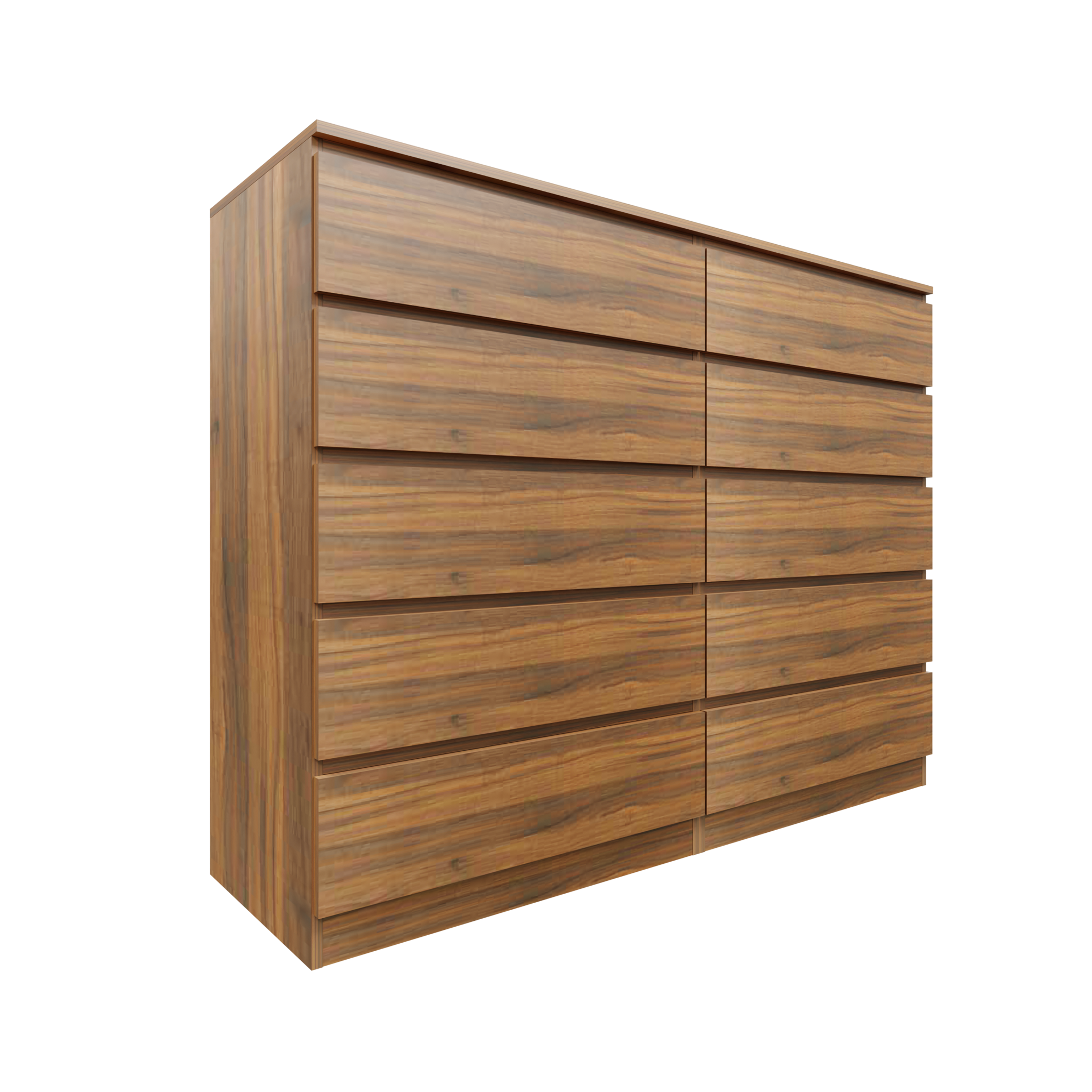 PARA | Chest of 10 Drawer | Suede Finish VIKI FURNITURE Walnut
