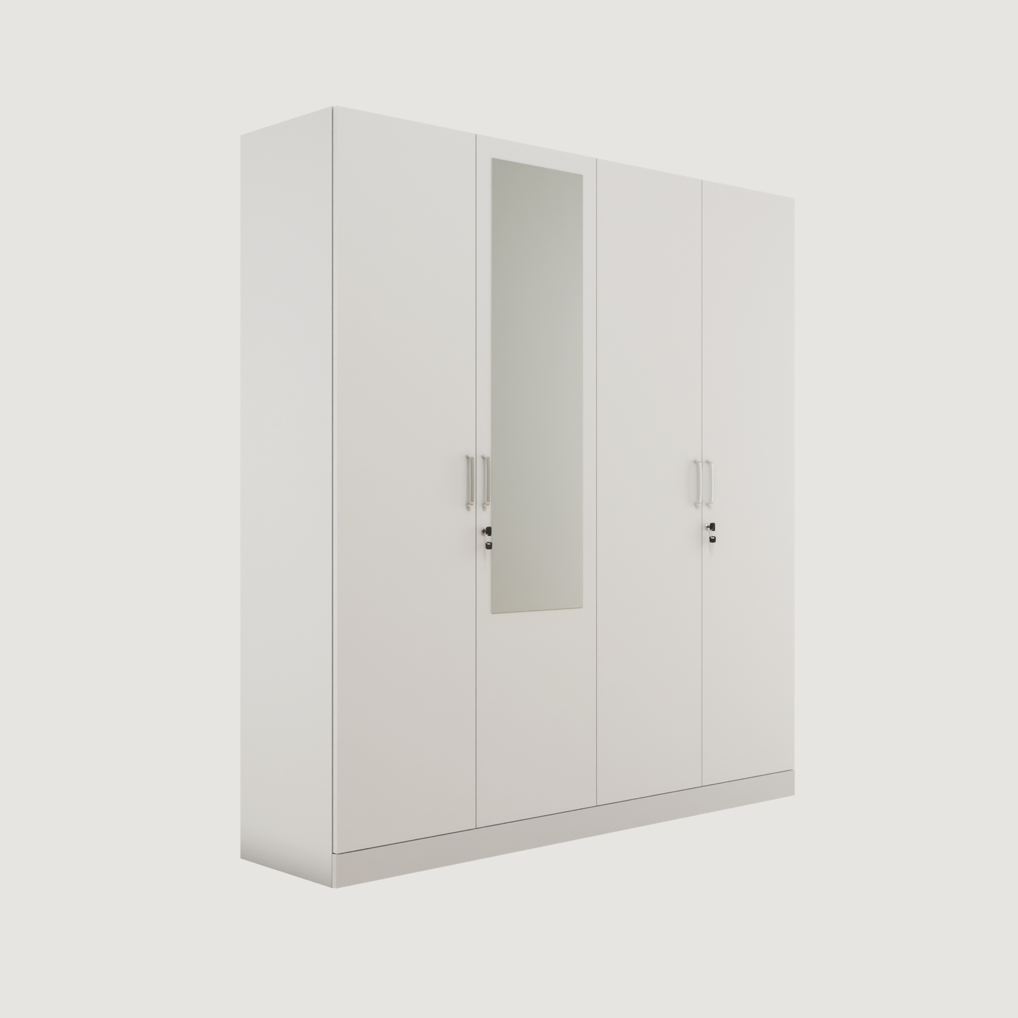 AVIRA |Wardrobe with Mirror, Hinged | 4 Door, 2 Inside Drawer Wardrobes VIKI FURNITURE   