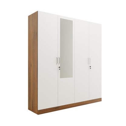 AVIRA |Wardrobe with Mirror, Hinged | 4 Door, 2 Inside Drawer Wardrobes VIKI FURNITURE   