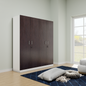 AVIRA |Wardrobe, Hinged | 4 Door, 2 Inside Drawer Wardrobes VIKI FURNITURE Frosty White with Dark Wenge  