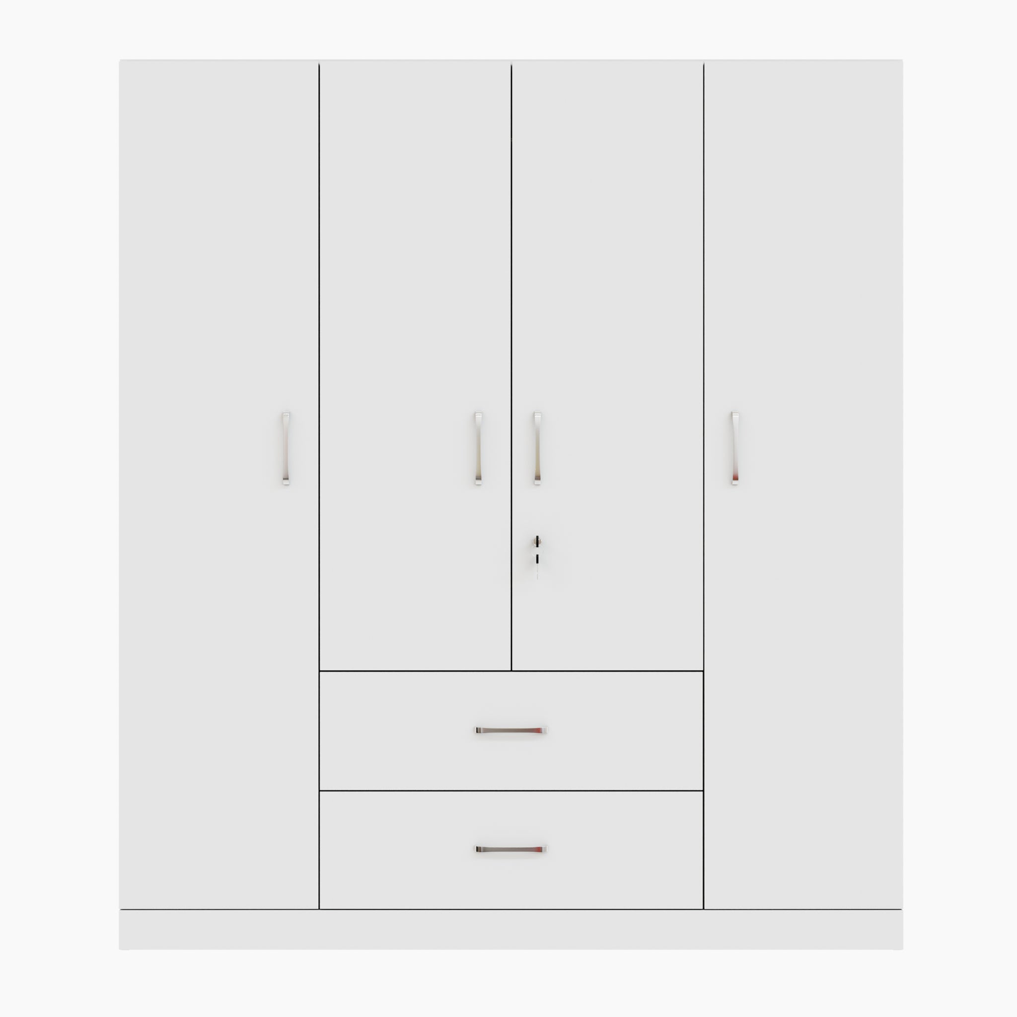 AVIRA | Wardrobe, Hinged | 4 Door, 2 Drawer Wardrobes VIKI FURNITURE White