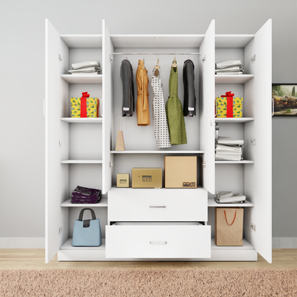 AVIRA |Wardrobe, Hinged | 4 Door, 2 Drawer