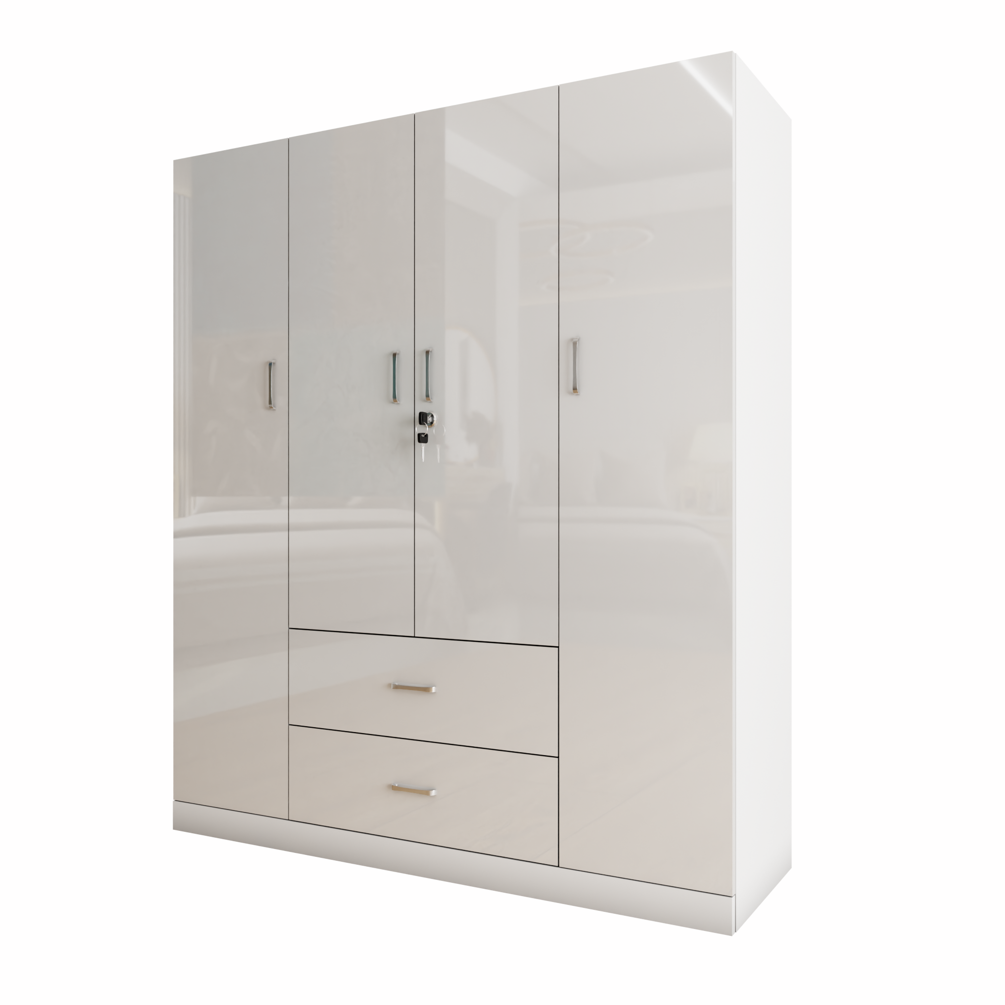AVIRA | Wardrobe, Hinged | 4 Door, 2 Drawer