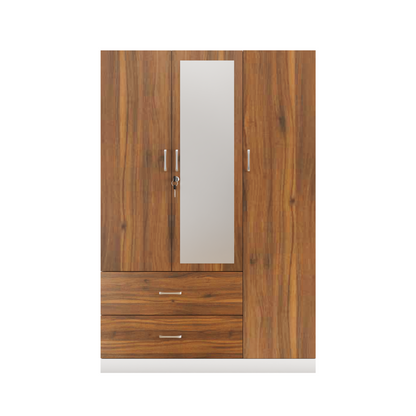 AVIRA | Wardrobe With Mirror, Hinged | 3 Door, 2 Drawer & Dual Color Wardrobes VIKI FURNITURE   