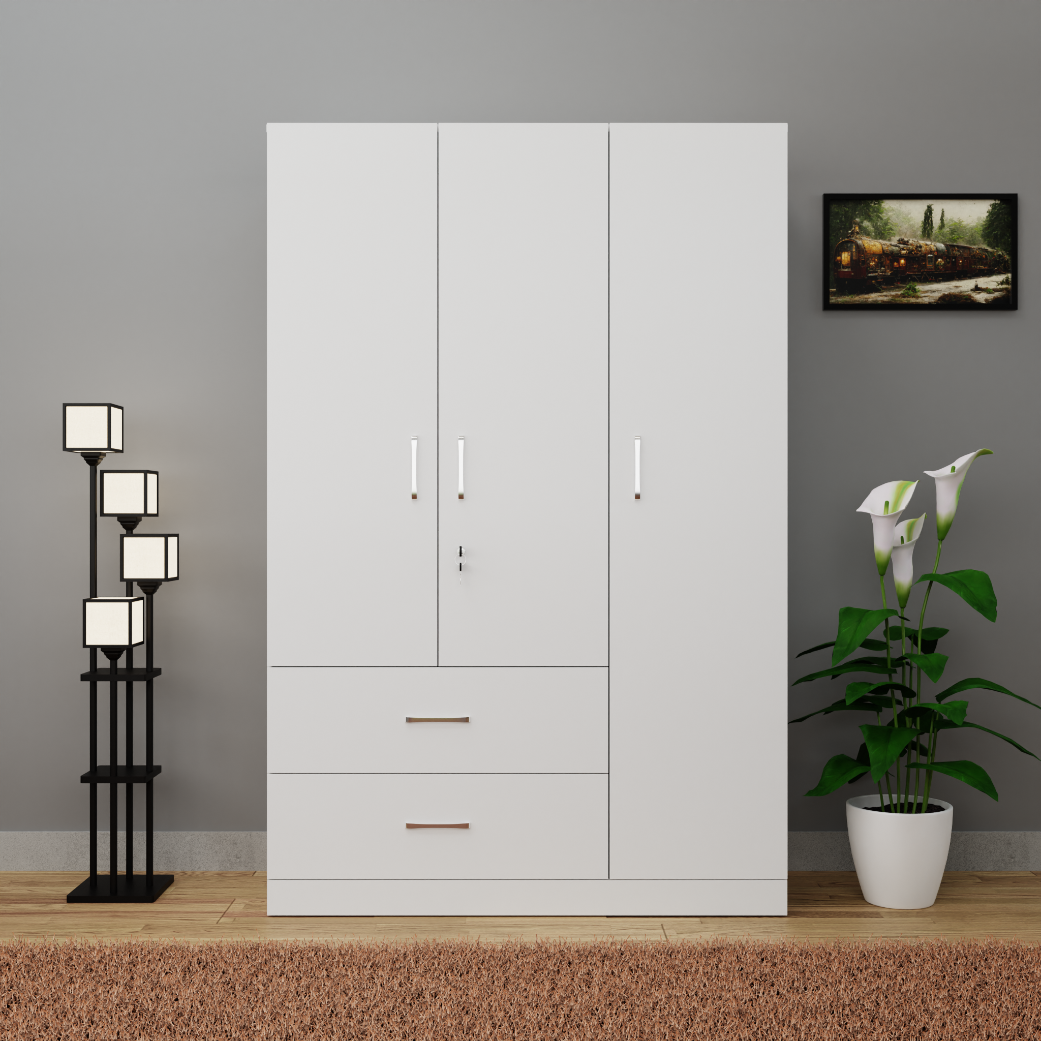 AVIRA | Wardrobe , Hinged | 3 Door, 2 Drawer Wardrobes VIKI FURNITURE   