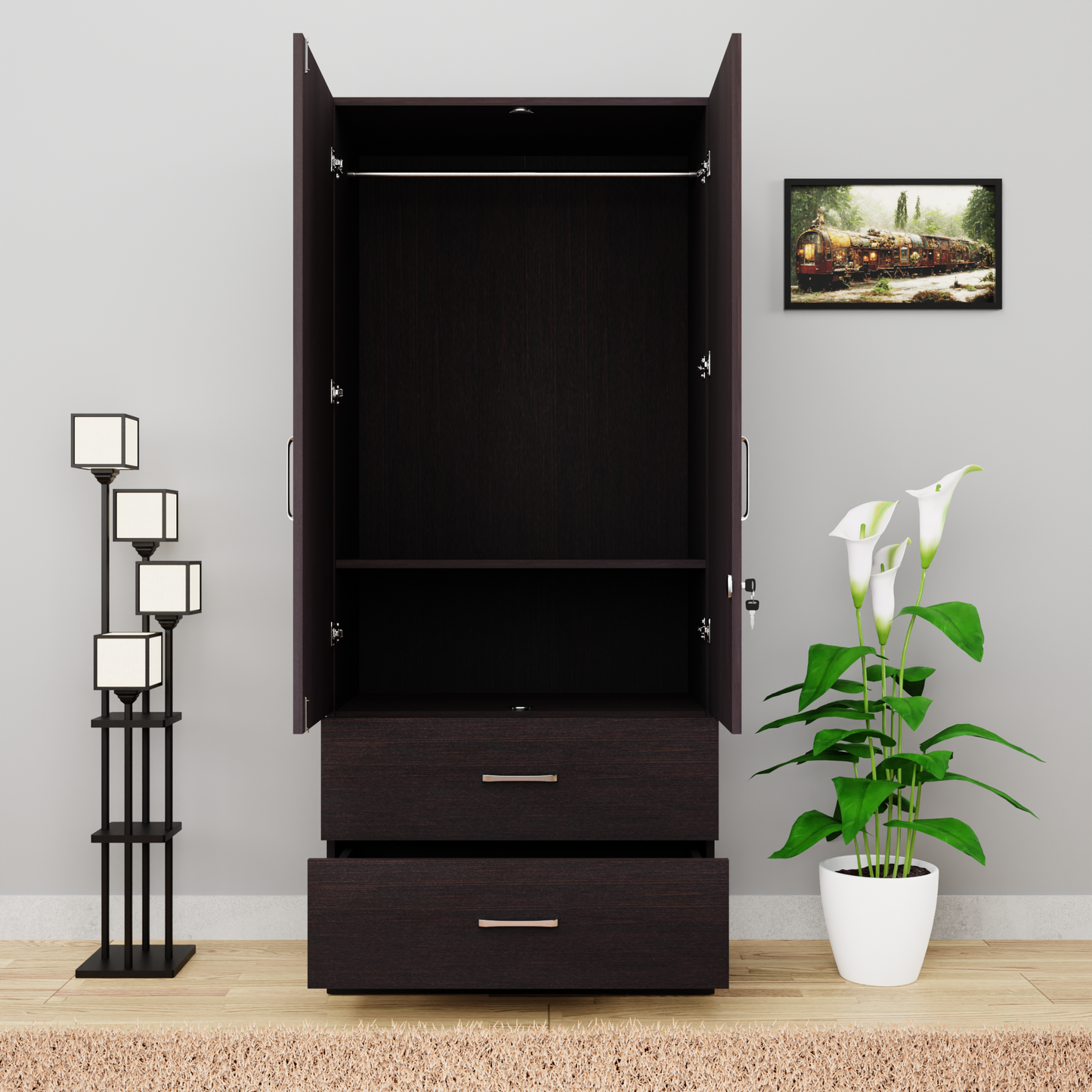 AVIRA | Wardrobe With Mirror, Hinged | 2 Door
