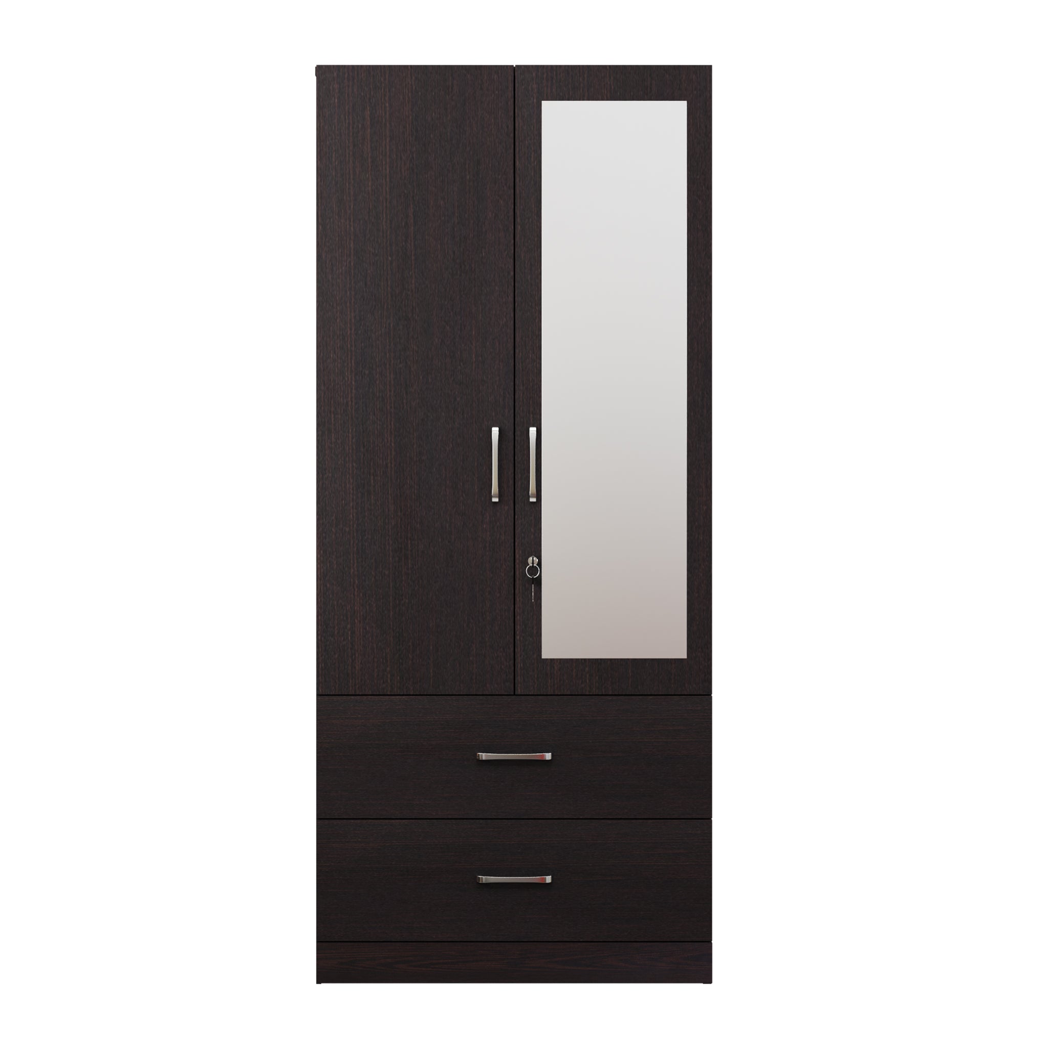 AVIRA | Wardrobe With Mirror, Hinged | 2 Door, 2 Drawer Wardrobes VIKI FURNITURE   