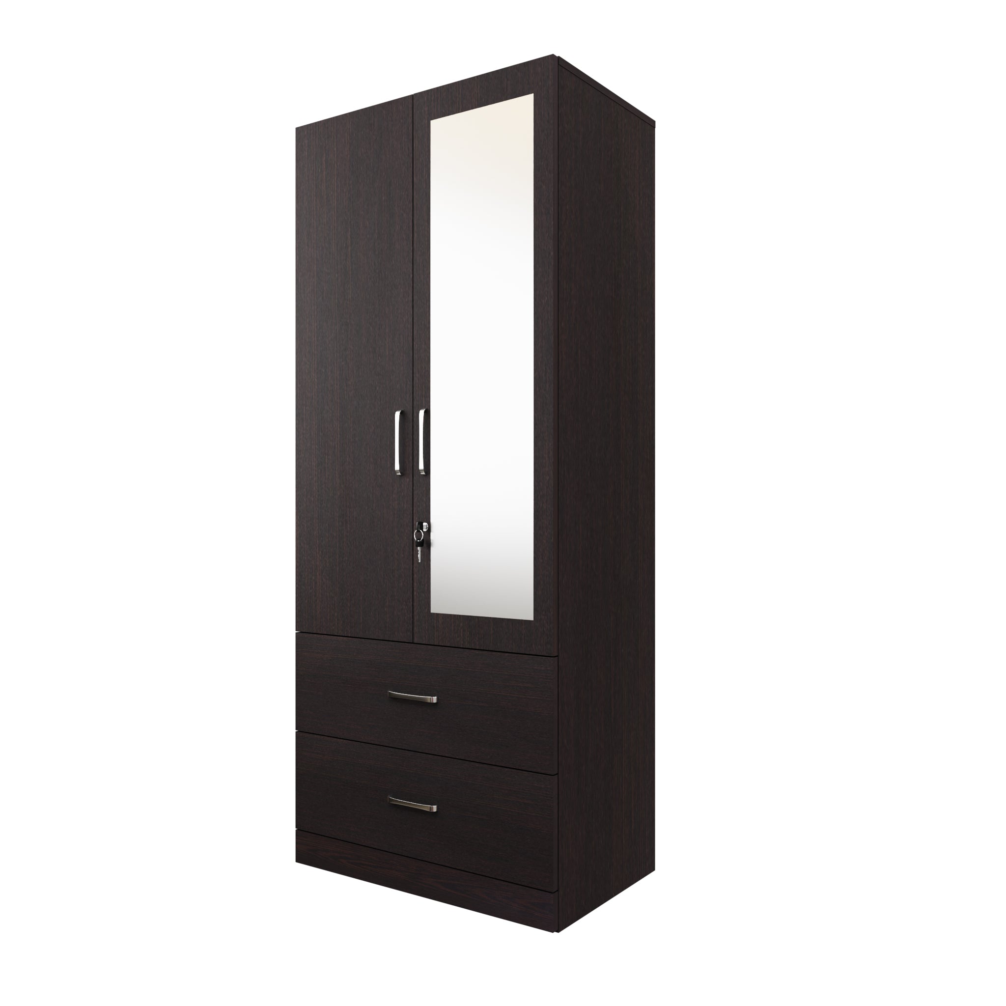 AVIRA | Wardrobe With Mirror, Hinged | 2 Door, 2 Drawer Wardrobes VIKI FURNITURE   