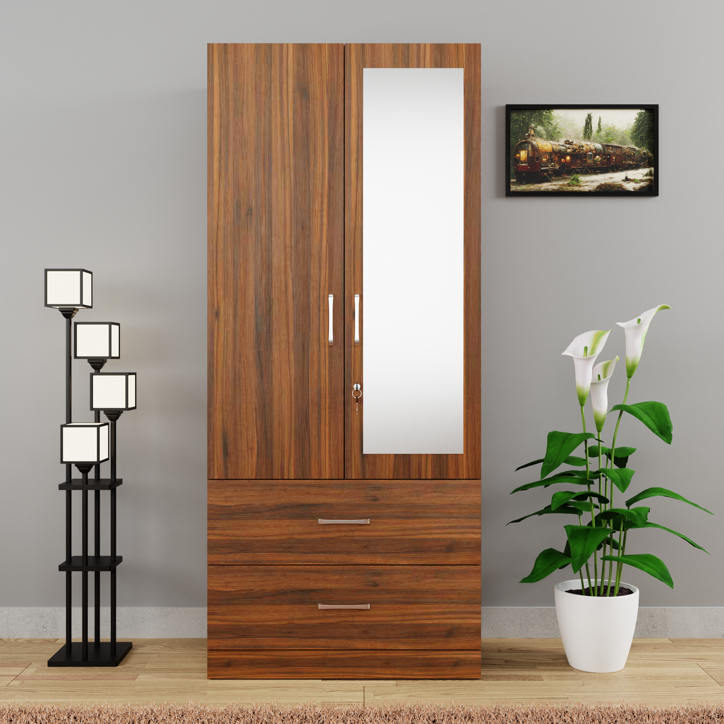 AVIRA | Wardrobe With Mirror, Hinged | 2 Door