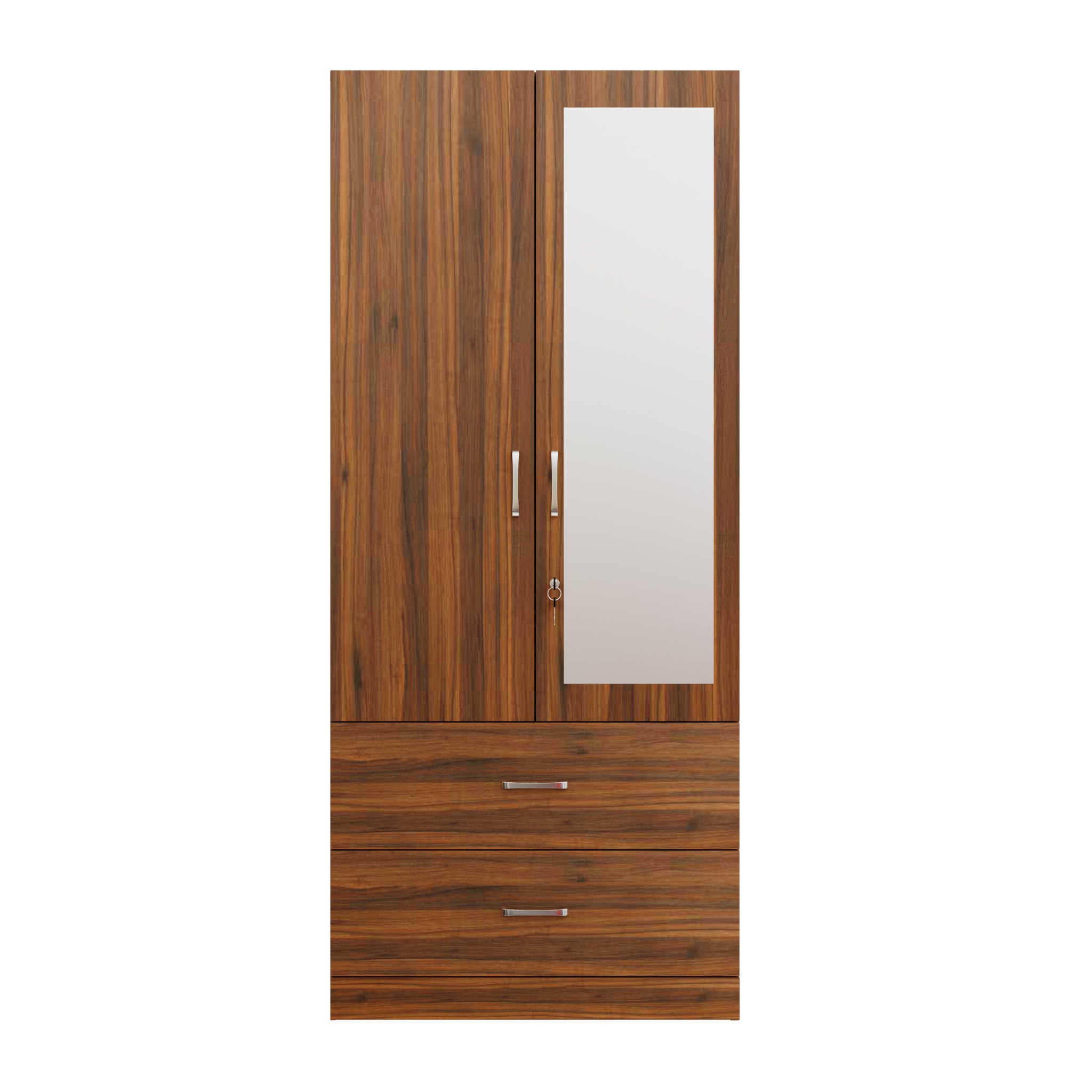 AVIRA | Wardrobe With Mirror, Hinged | 2 Door, 2 Drawer Wardrobes VIKI FURNITURE   