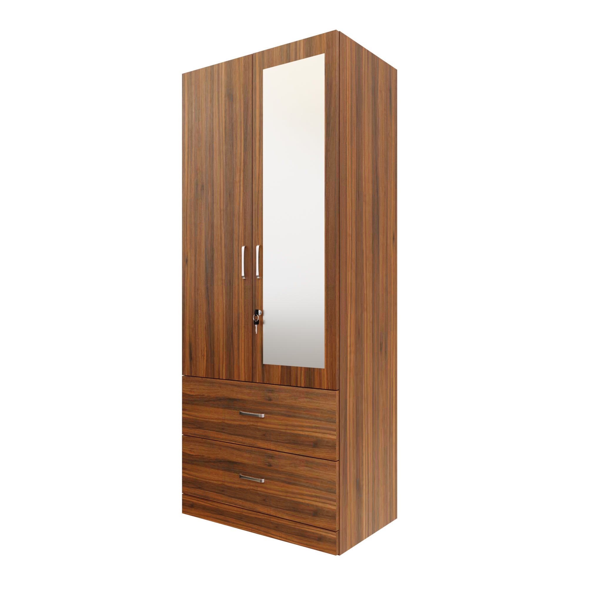 AVIRA | Wardrobe With Mirror, Hinged | 2 Door, 2 Drawer Wardrobes VIKI FURNITURE   