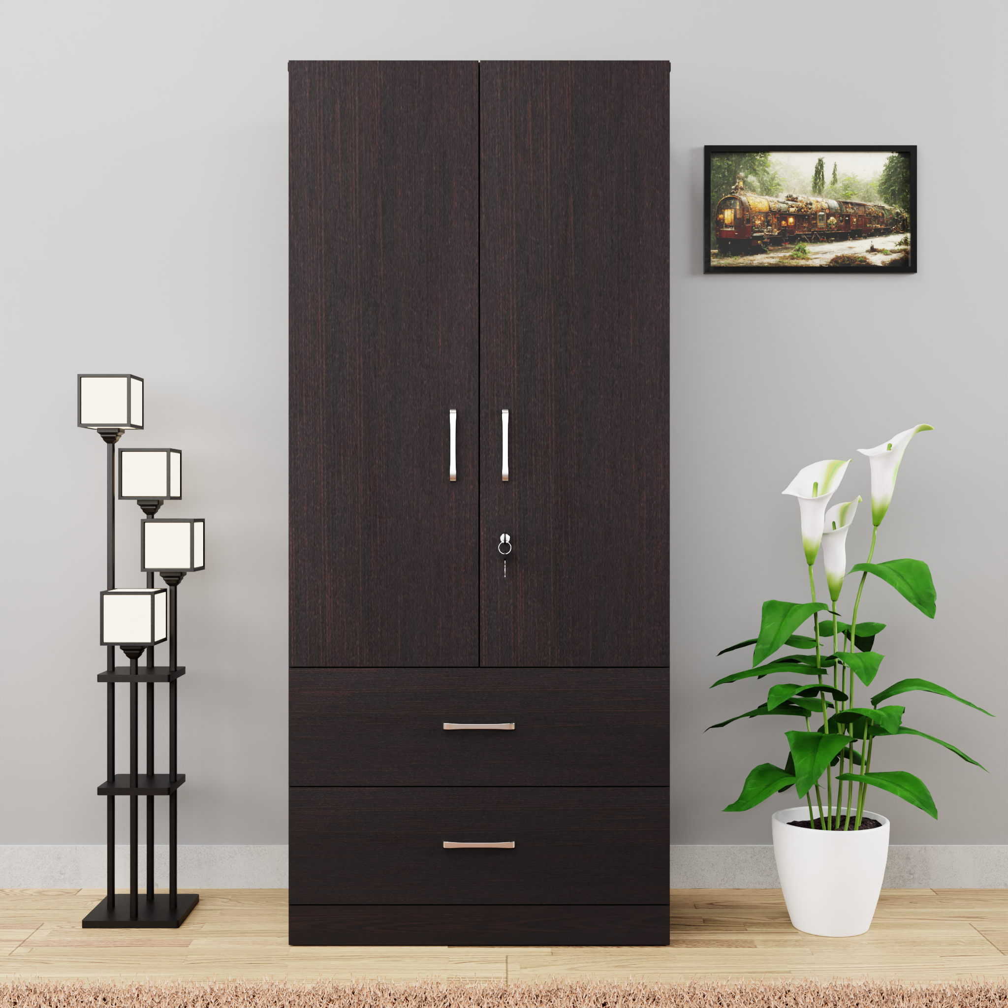 AVIRA | Wardrobe , Hinged | 2 Door, 2 Drawer Wardrobes VIKI FURNITURE   