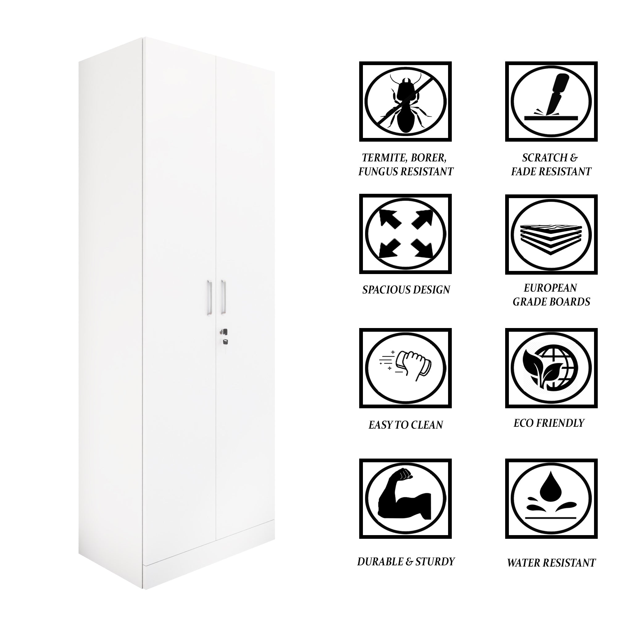 AVIRA |Wardrobe, Hinged | 2 Door Wardrobes VIKI FURNITURE   