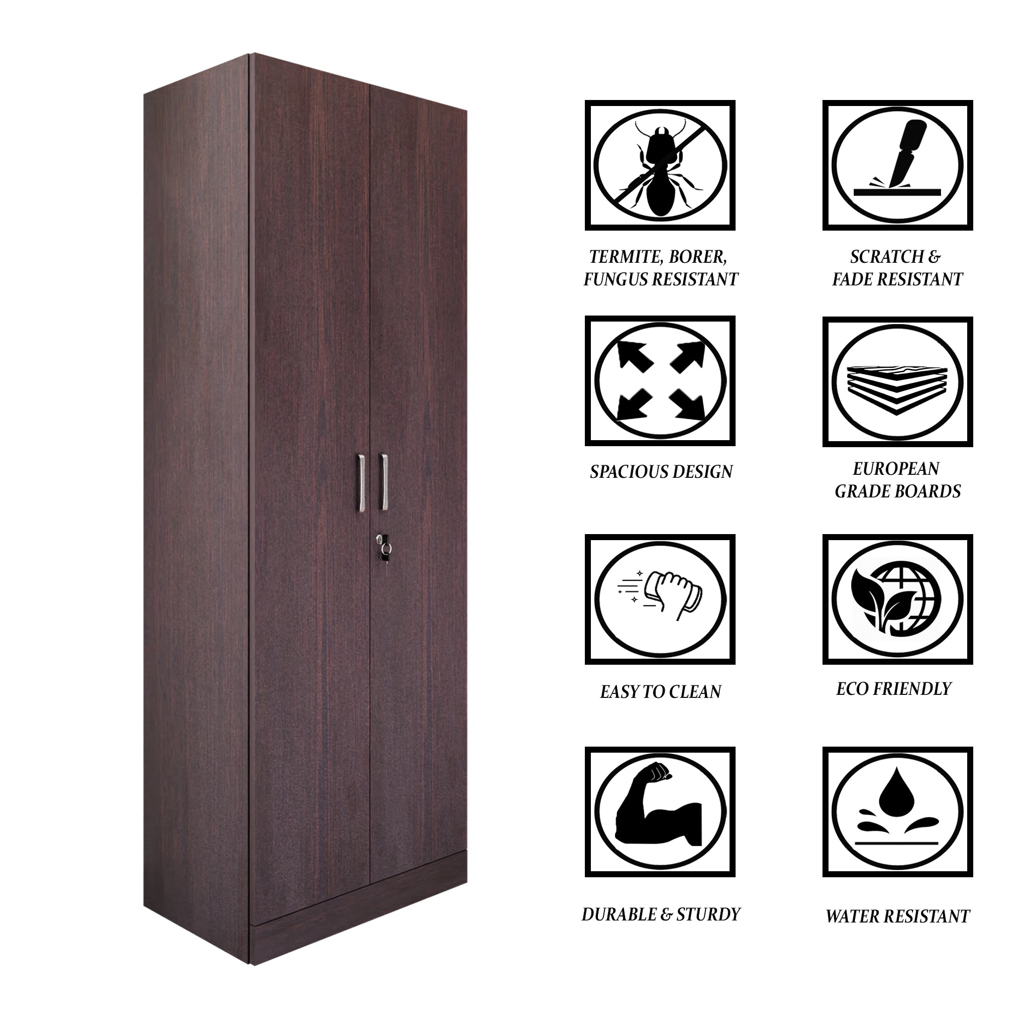 AVIRA |Wardrobe, Hinged | 2 Door Wardrobes VIKI FURNITURE   