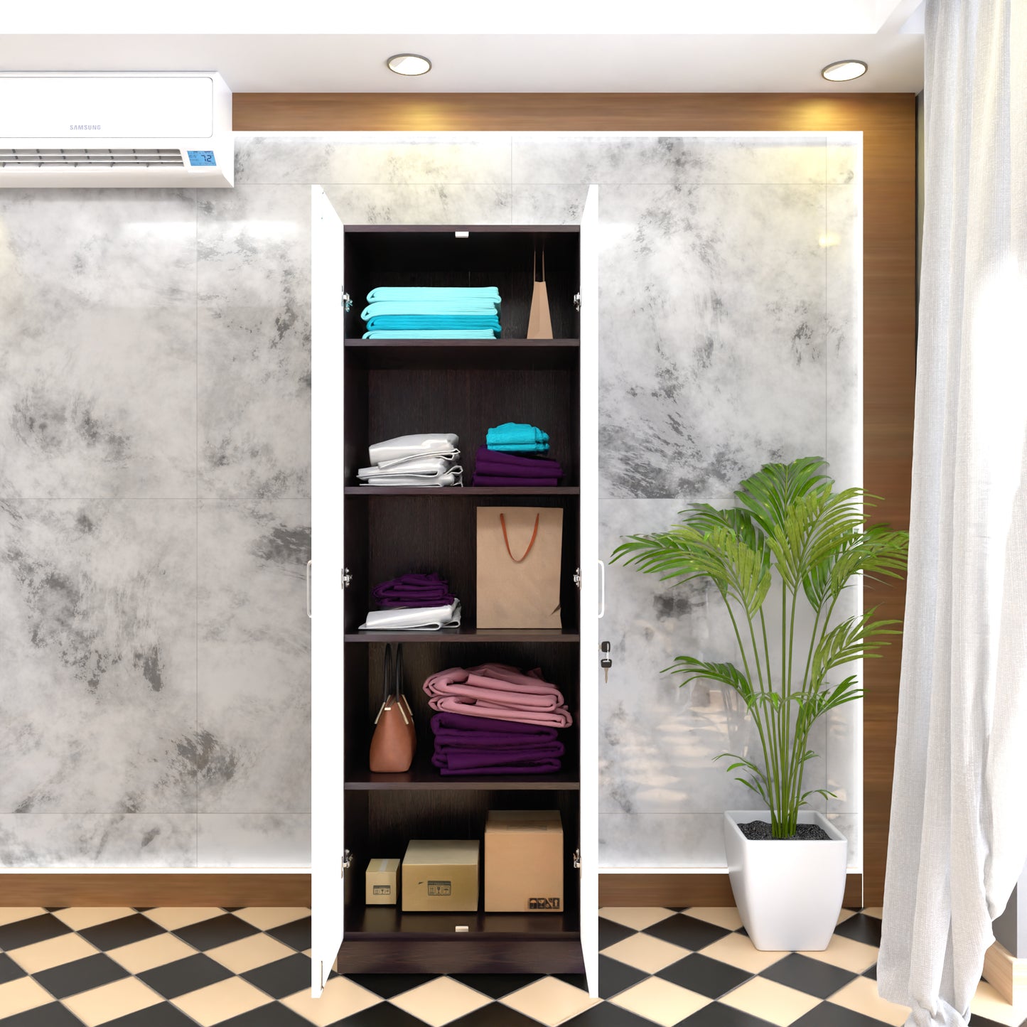 AVIRA |Wardrobe, Hinged | 2 Door & Dual Color Wardrobes VIKI FURNITURE   