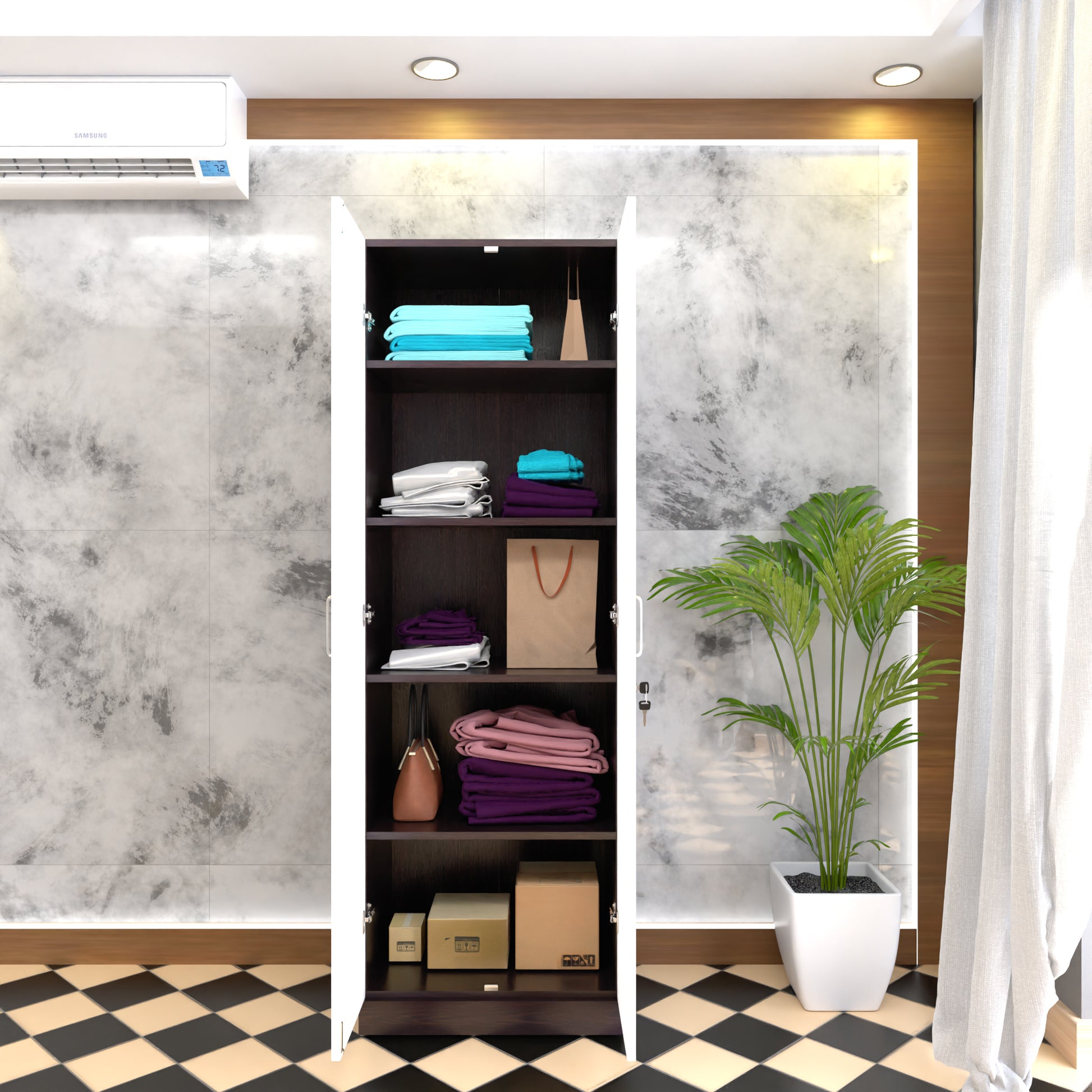 AVIRA |Wardrobe, Hinged | 2 Door & Dual Color Wardrobes VIKI FURNITURE   