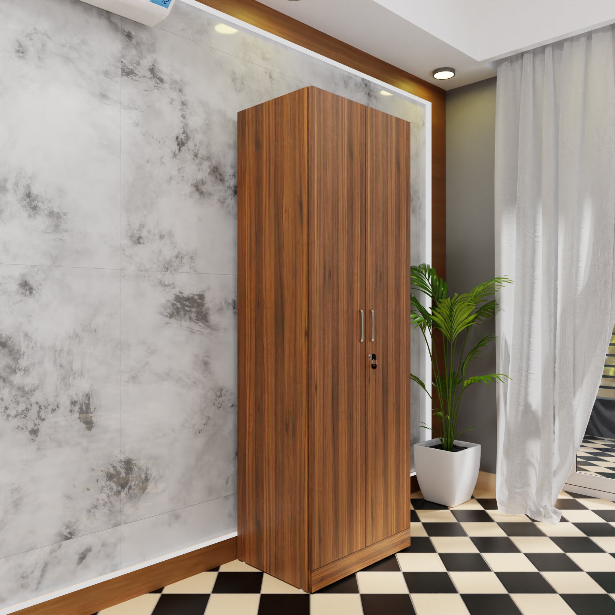 AVIRA |Wardrobe, Hinged | 2 Door Wardrobes VIKI FURNITURE Walnut