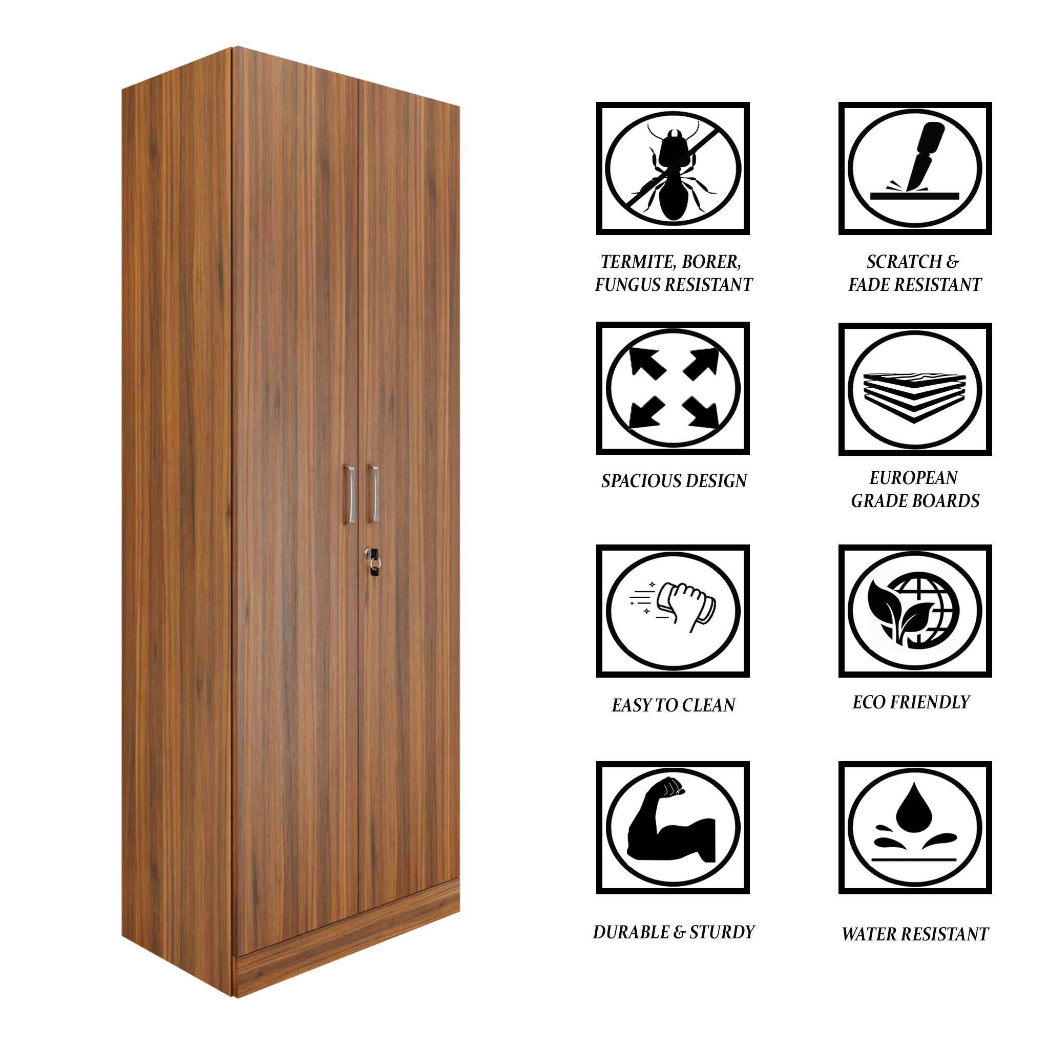 AVIRA |Wardrobe, Hinged | 2 Door Wardrobes VIKI FURNITURE   