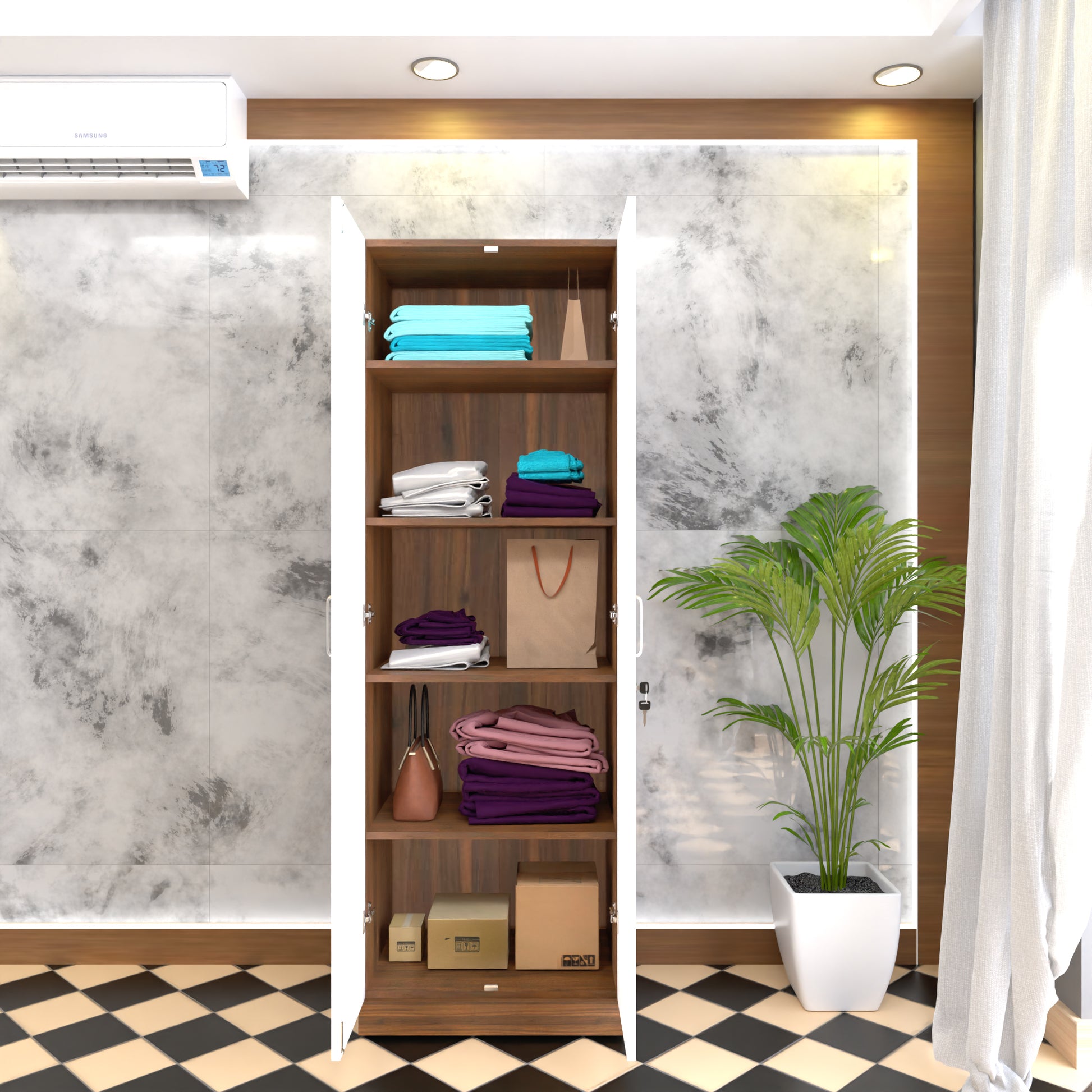 AVIRA |Wardrobe, Hinged | 2 Door & Dual Color Wardrobes VIKI FURNITURE   