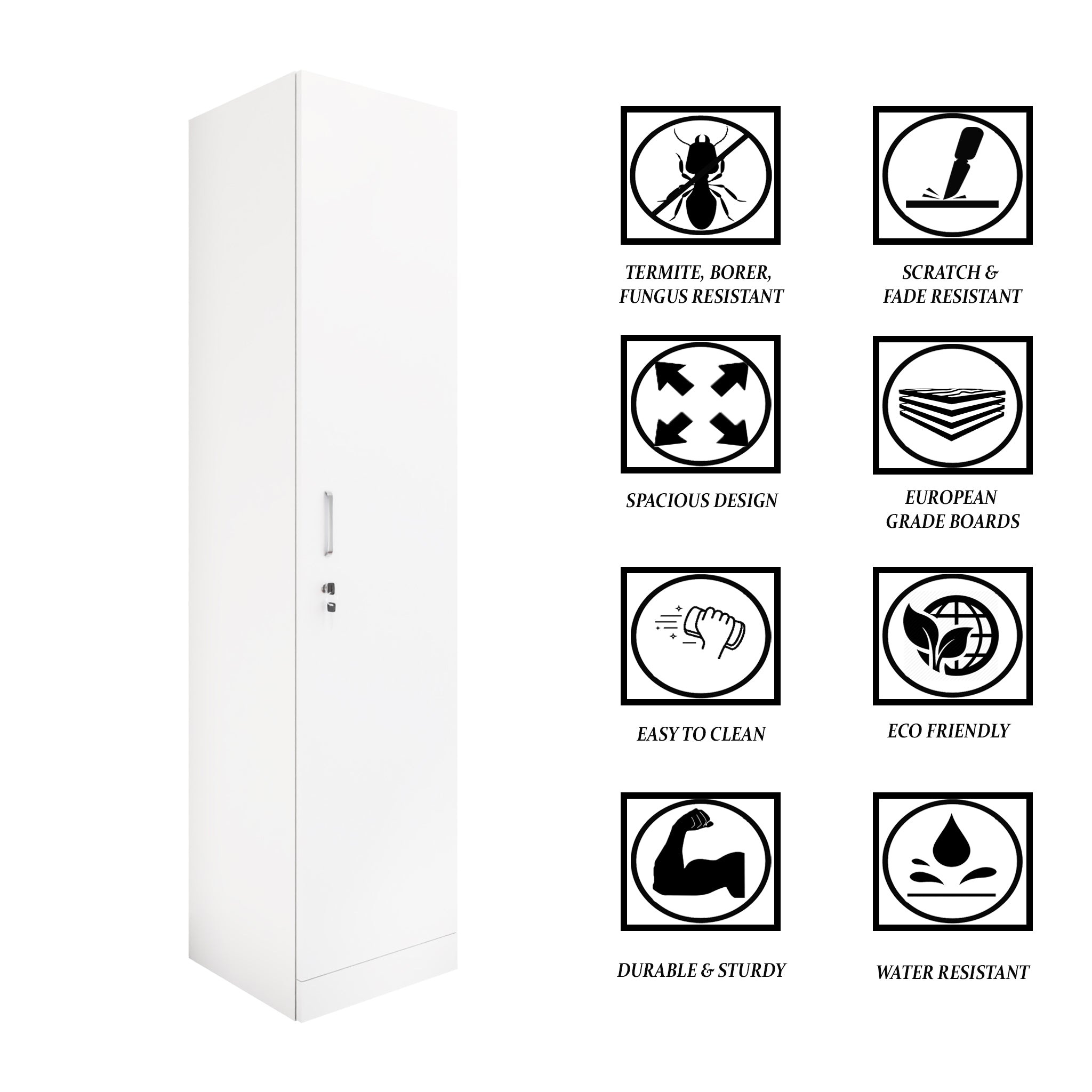 AVIRA |Wardrobe, Hinged | 1 Door Wardrobes VIKI FURNITURE   