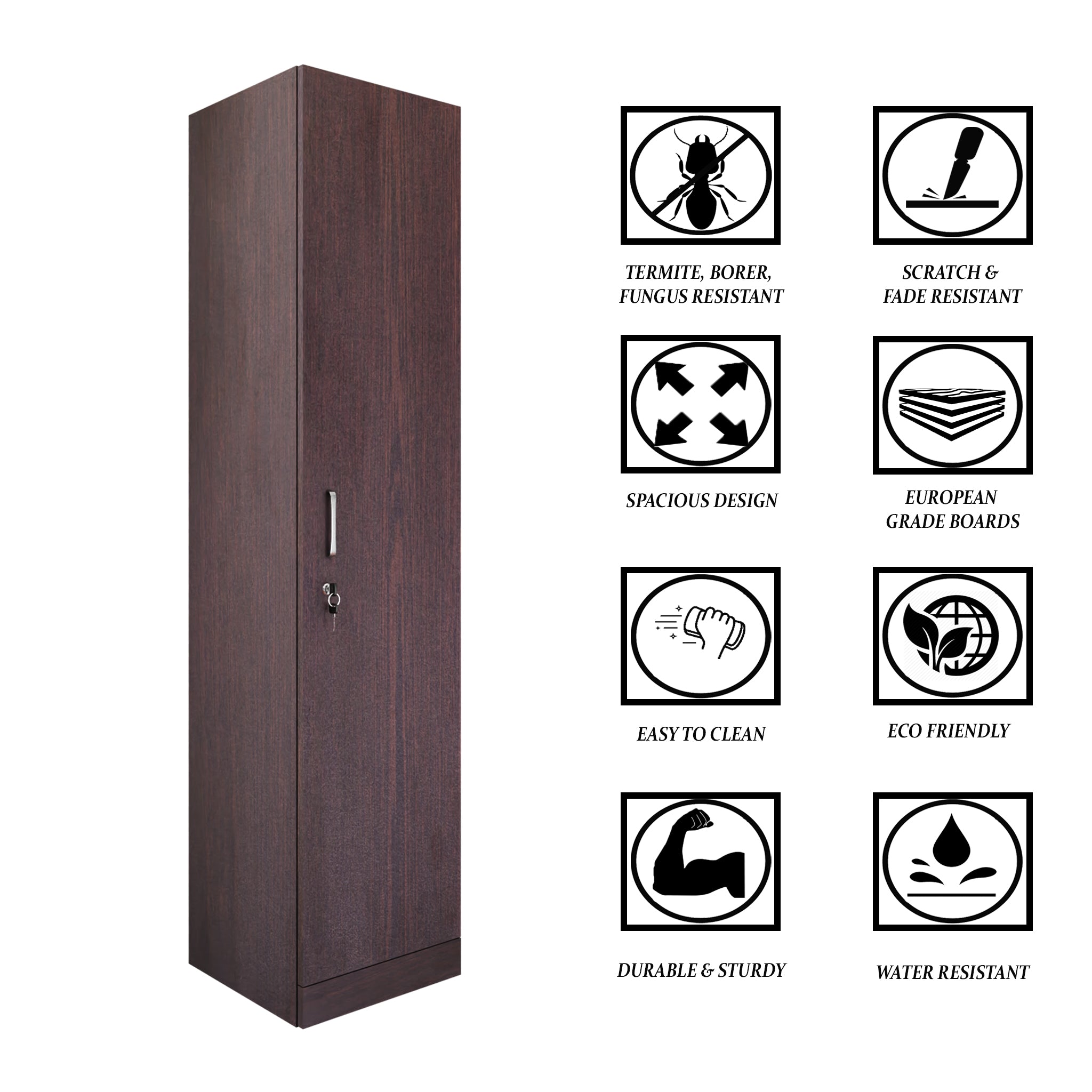AVIRA |Wardrobe, Hinged | 1 Door Wardrobes VIKI FURNITURE   