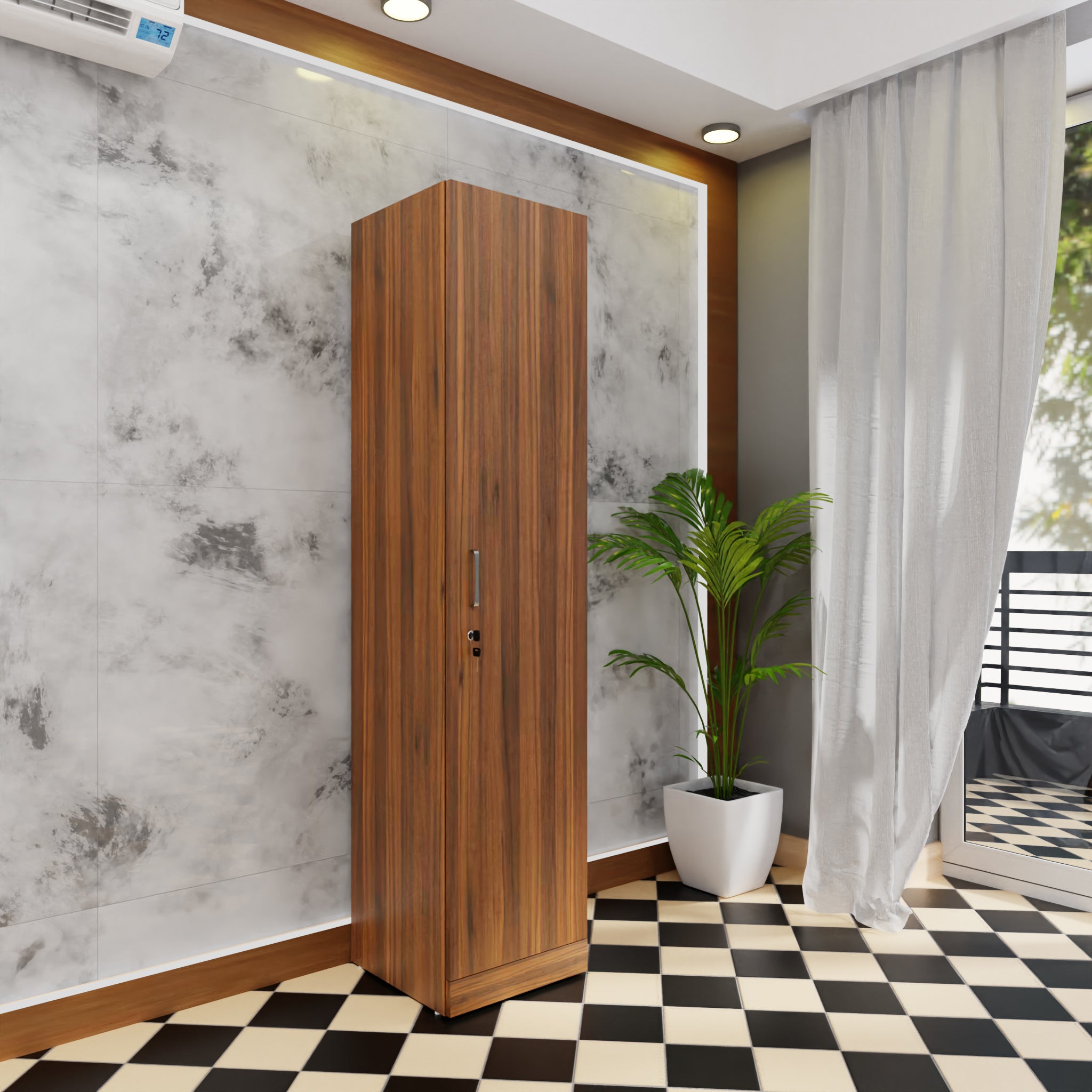 AVIRA |Wardrobe, Hinged | 1 Door Wardrobes VIKI FURNITURE Walnut