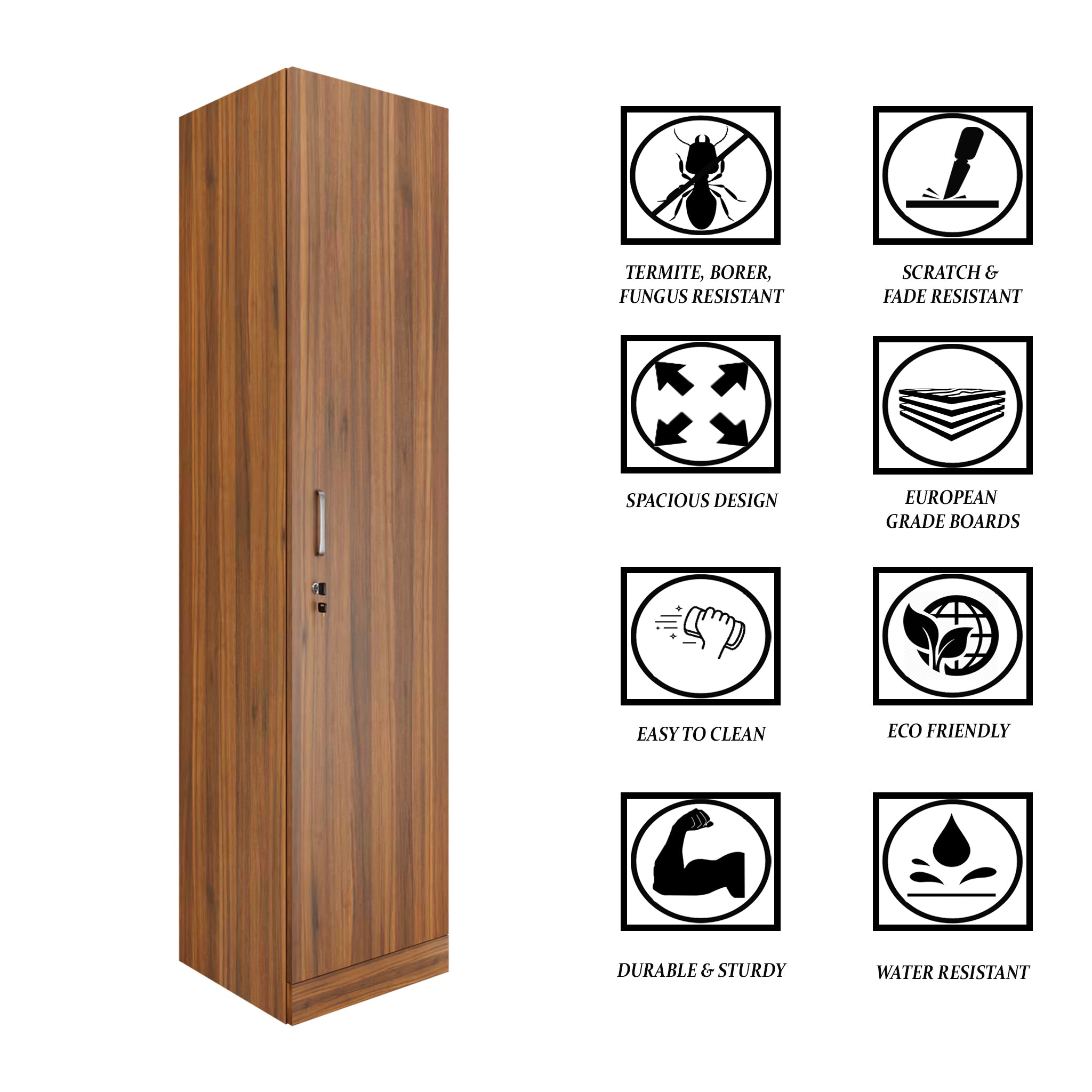AVIRA |Wardrobe, Hinged | 1 Door Wardrobes VIKI FURNITURE   
