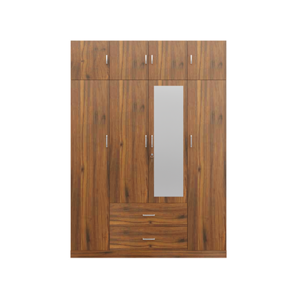 AVIRA |Wardrobe with Mirror, Hinged | 4 Door, 2 Drawer with loft Wardrobes VIKI FURNITURE   