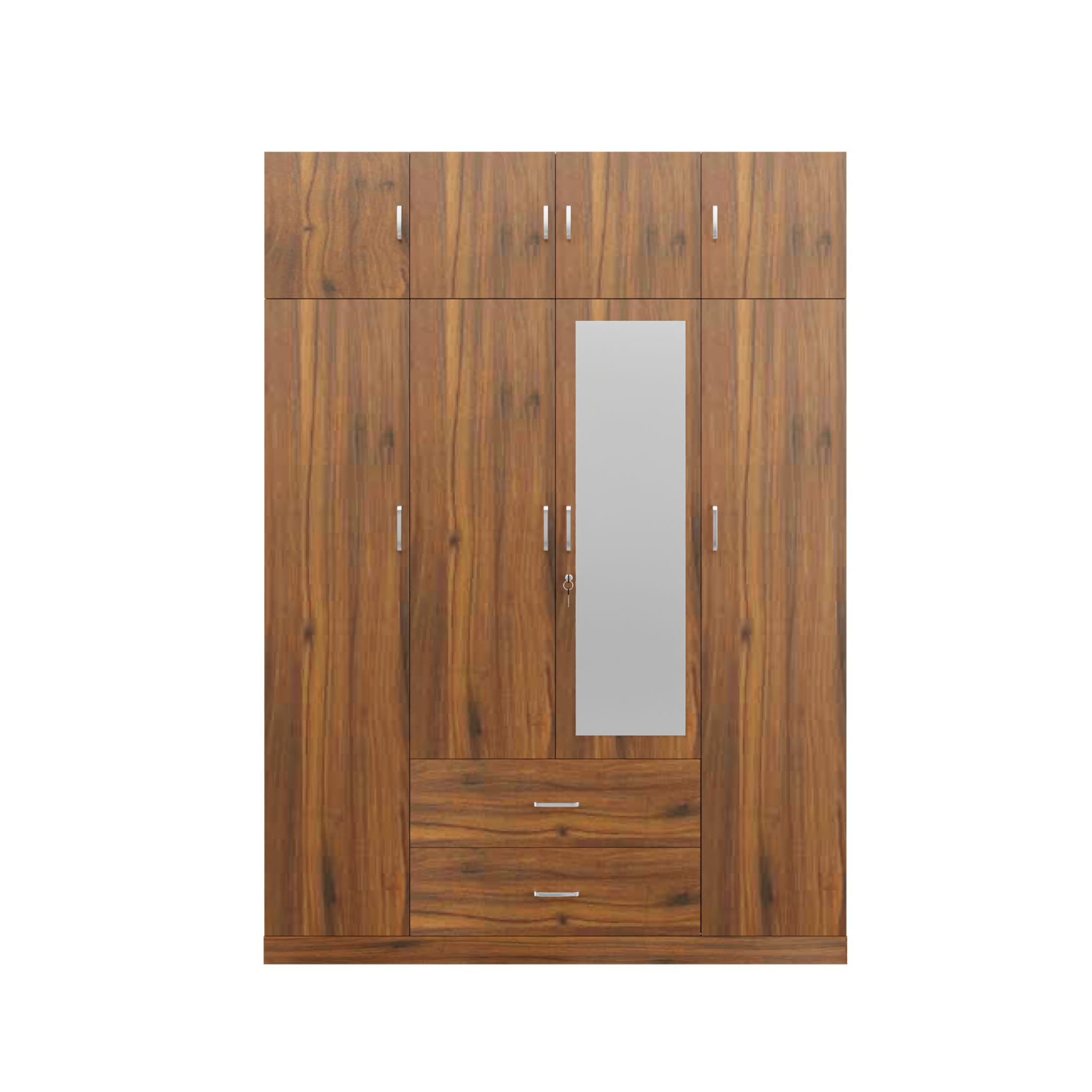 AVIRA |Wardrobe with Mirror, Hinged | 4 Door, 2 Drawer with loft Wardrobes VIKI FURNITURE   