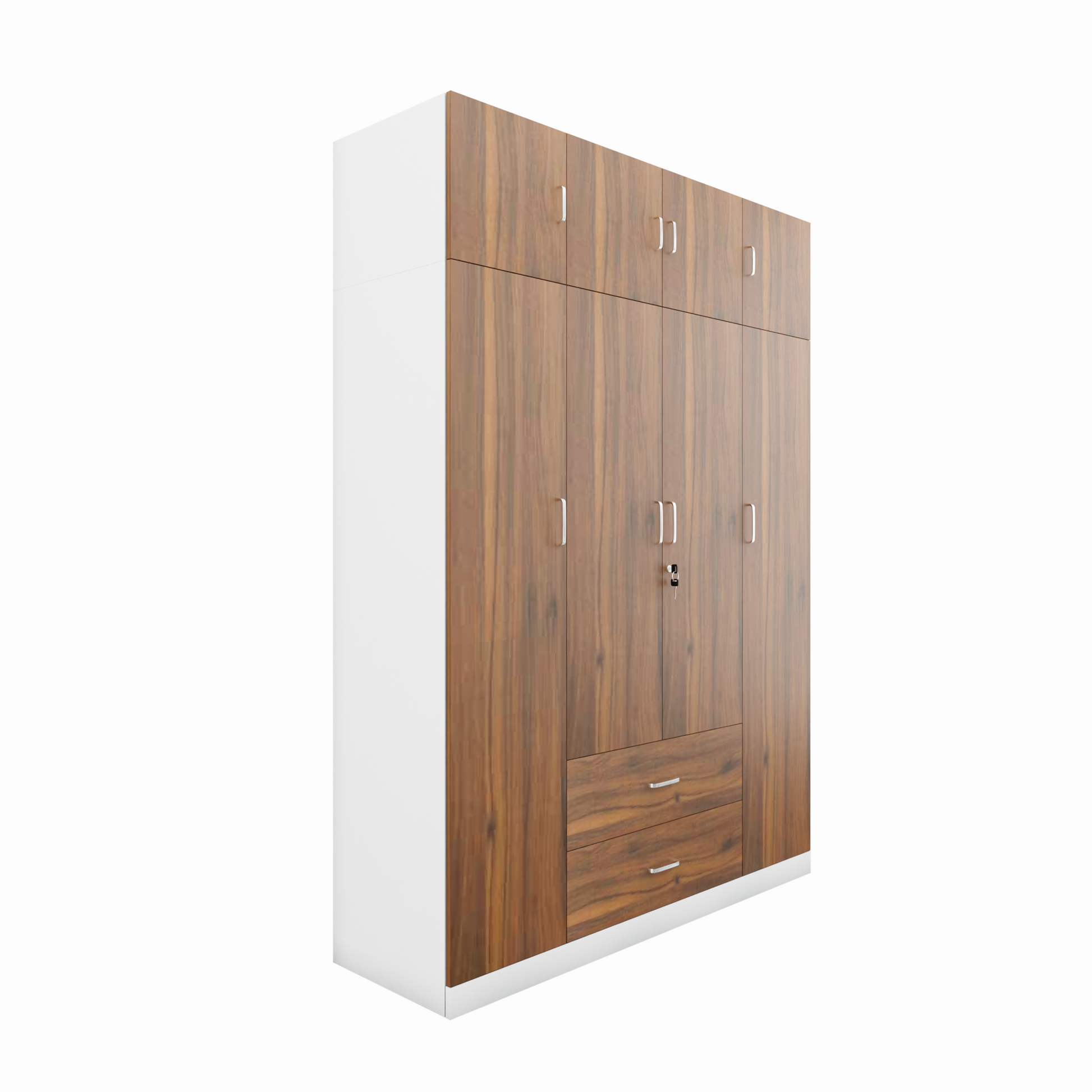 AVIRA |Wardrobe , Hinged | 4 Door, 2 Drawer with loft & Dual Color Wardrobes VIKI FURNITURE   