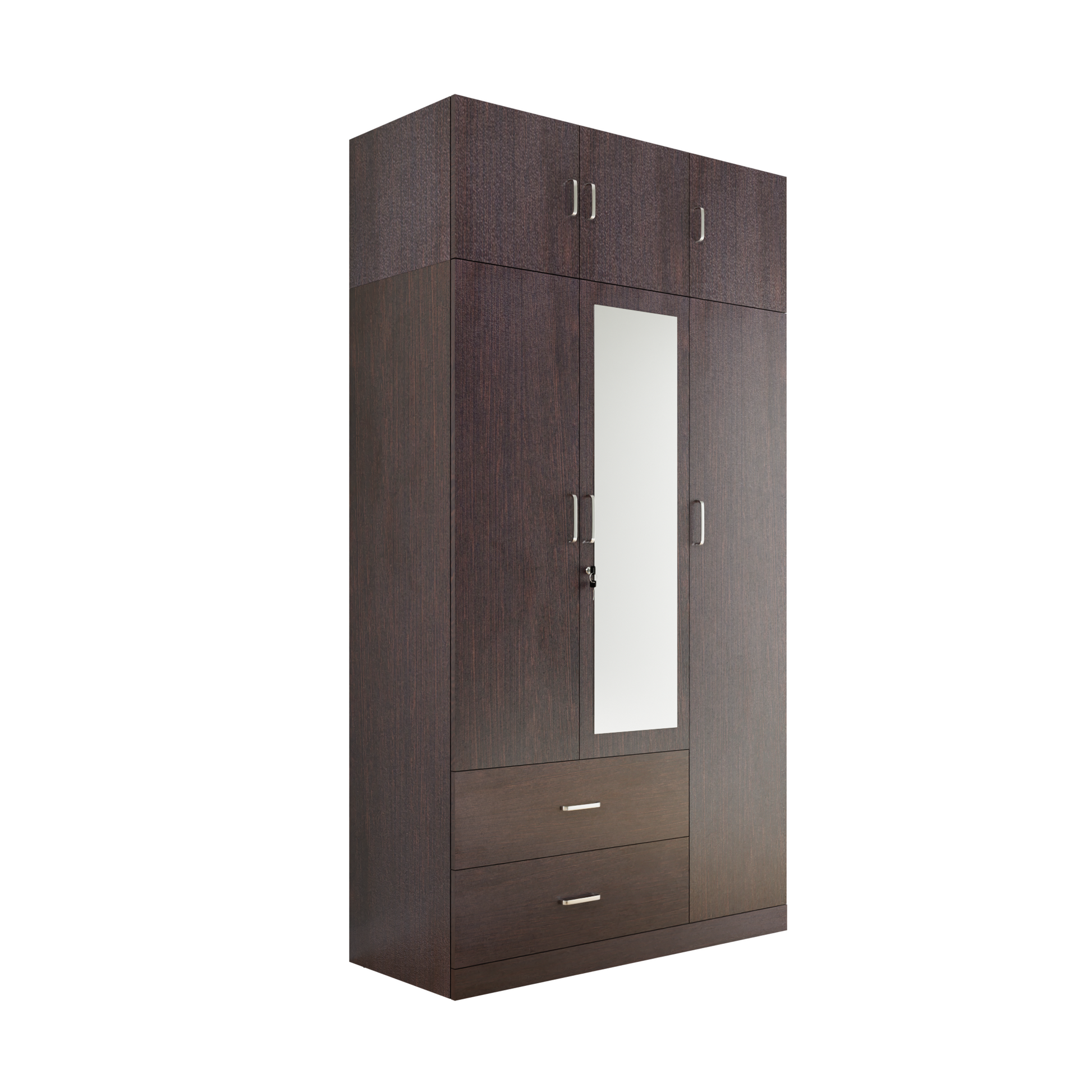 AVIRA |Wardrobe with Mirror, Hinged | 3 Door, 2 Drawer with loft Wardrobes VIKI FURNITURE   